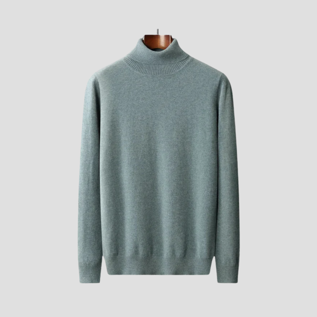 Theodore Regular Fit Ribbed Turtleneck Sweater | Solid Hip-Length Sweater