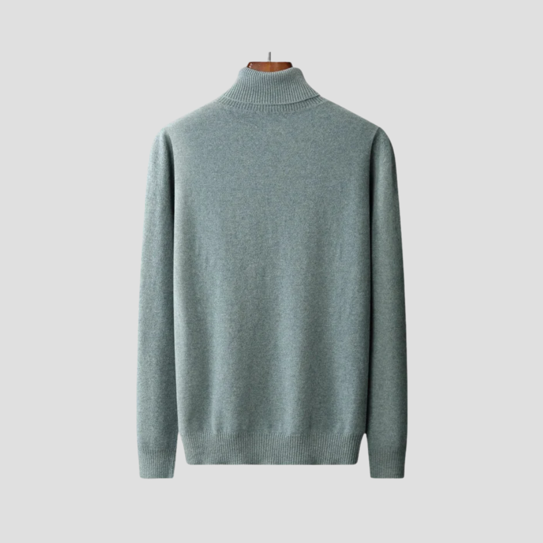 Theodore Regular Fit Ribbed Turtleneck Sweater | Solid Hip-Length Sweater
