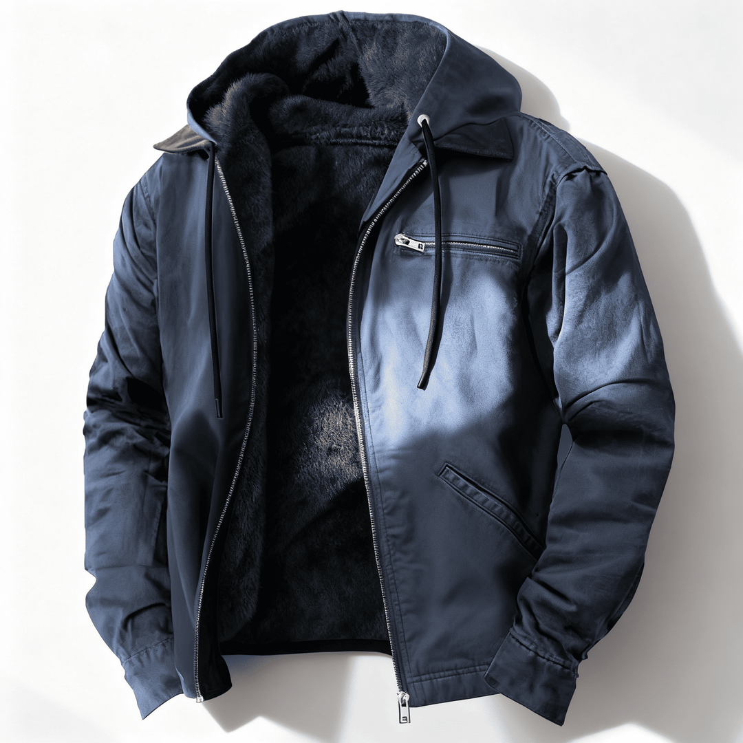 Oliver Hooded Jacket | Zipper Drawstring Hooded Jacket