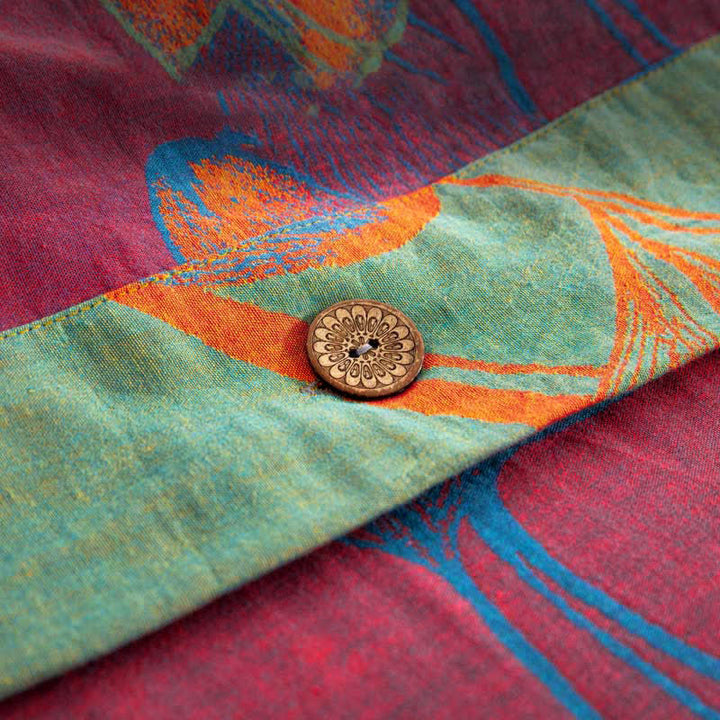 Bohemian Cotton Duvet Cover Set With Floral Print