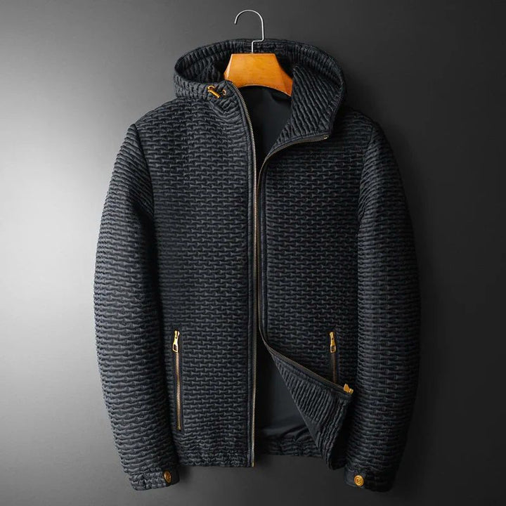 Oscar Quilted Hooded Jacket | Casual Zip-Up Gold-Tone Jacket