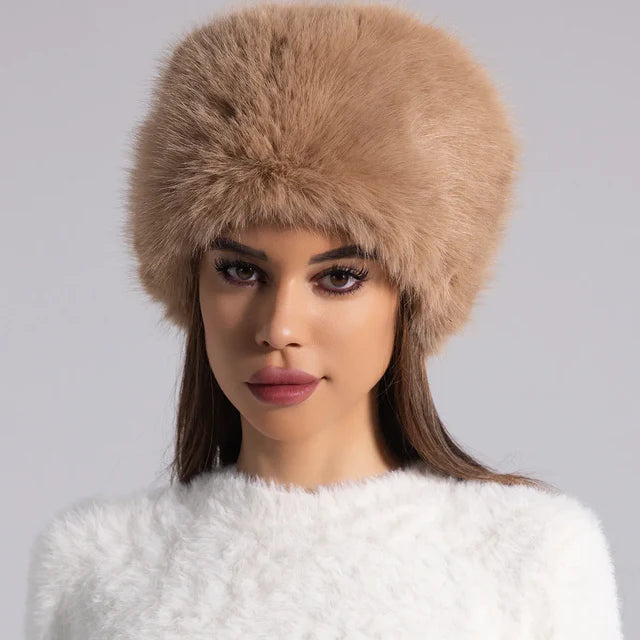 Rosie Furry Open-Top Fur Headband | Round Winter Hair Band