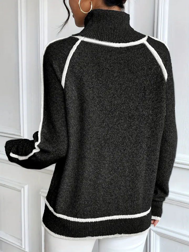 Contrasting Turtle Neck Sweater