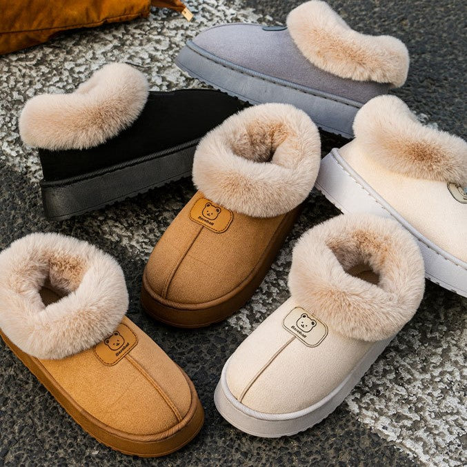 Sienna Plush Lined Bootie Slippers | Platform Sole Bootie Slippers