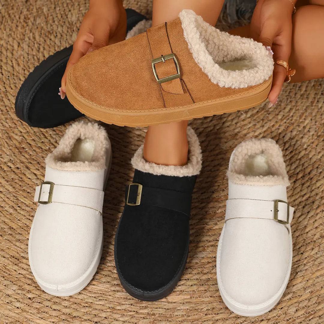 Isla Slipper Clogs | Buckle Platform Slip-On Slipper Clogs