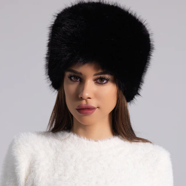 Rosie Furry Open-Top Fur Headband | Round Winter Hair Band