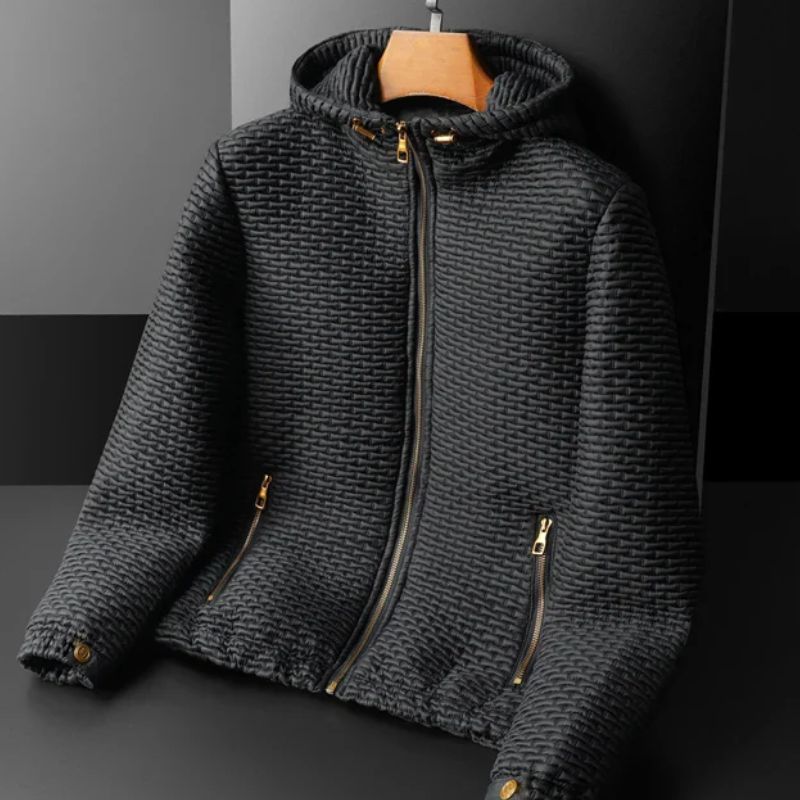 Oscar Quilted Hooded Jacket | Casual Zip-Up Gold-Tone Jacket