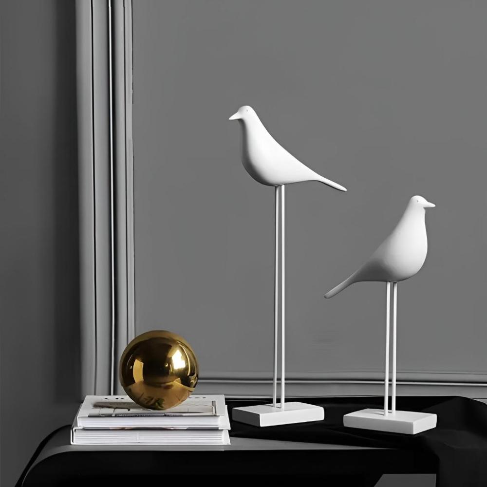 Minimalist Metal Bird Figurine With Smooth Finish
