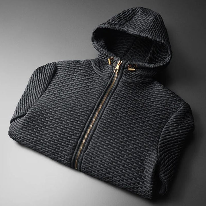 Oscar Quilted Hooded Jacket | Casual Zip-Up Gold-Tone Jacket
