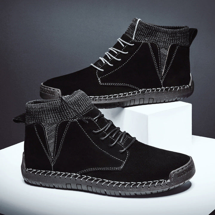 Joseph Ankle-High Chukka Boots | Lace-Up Knit Collar Boots