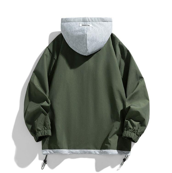 Noah Oversized Layered Hooded Jacket | Drawstring Pockets Jacket