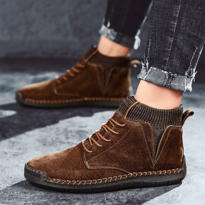 Joseph Ankle-High Chukka Boots | Lace-Up Knit Collar Boots
