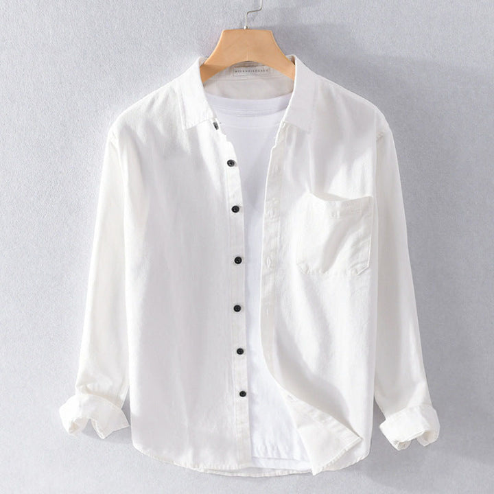 Felix Grant Relaxed Button-Up Shirt with Point Collar and Patch Pocket