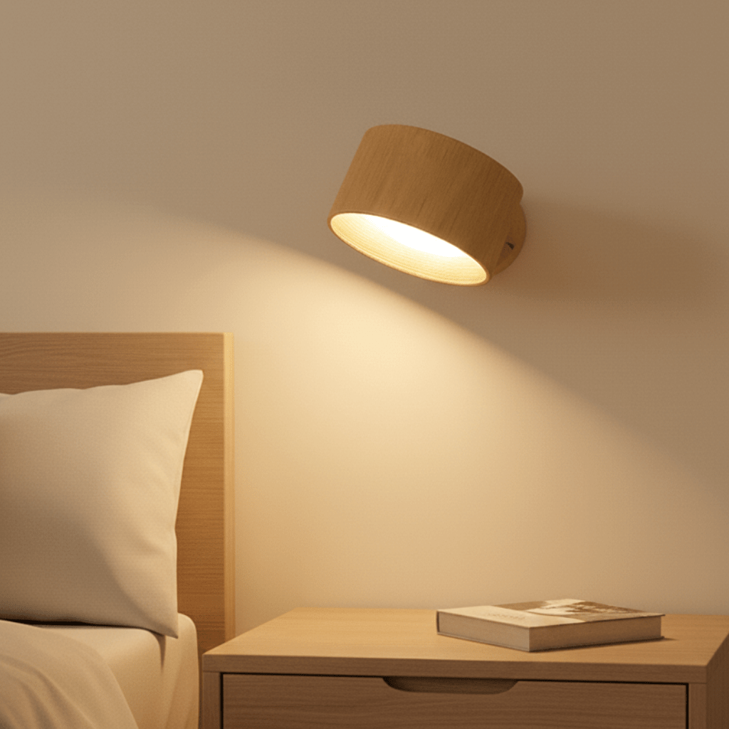 Scandinavian Wall Lamp With Natural Wood Finish