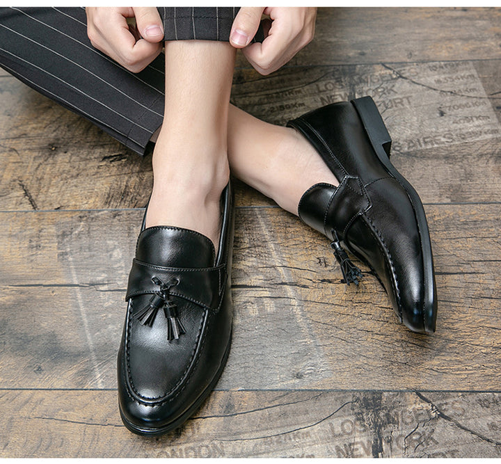 Alessio Leather Tassel Loafers – Classic Moc Toe – Slip-On Style