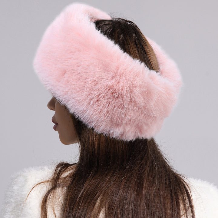 Rosie Furry Open-Top Fur Headband | Round Winter Hair Band