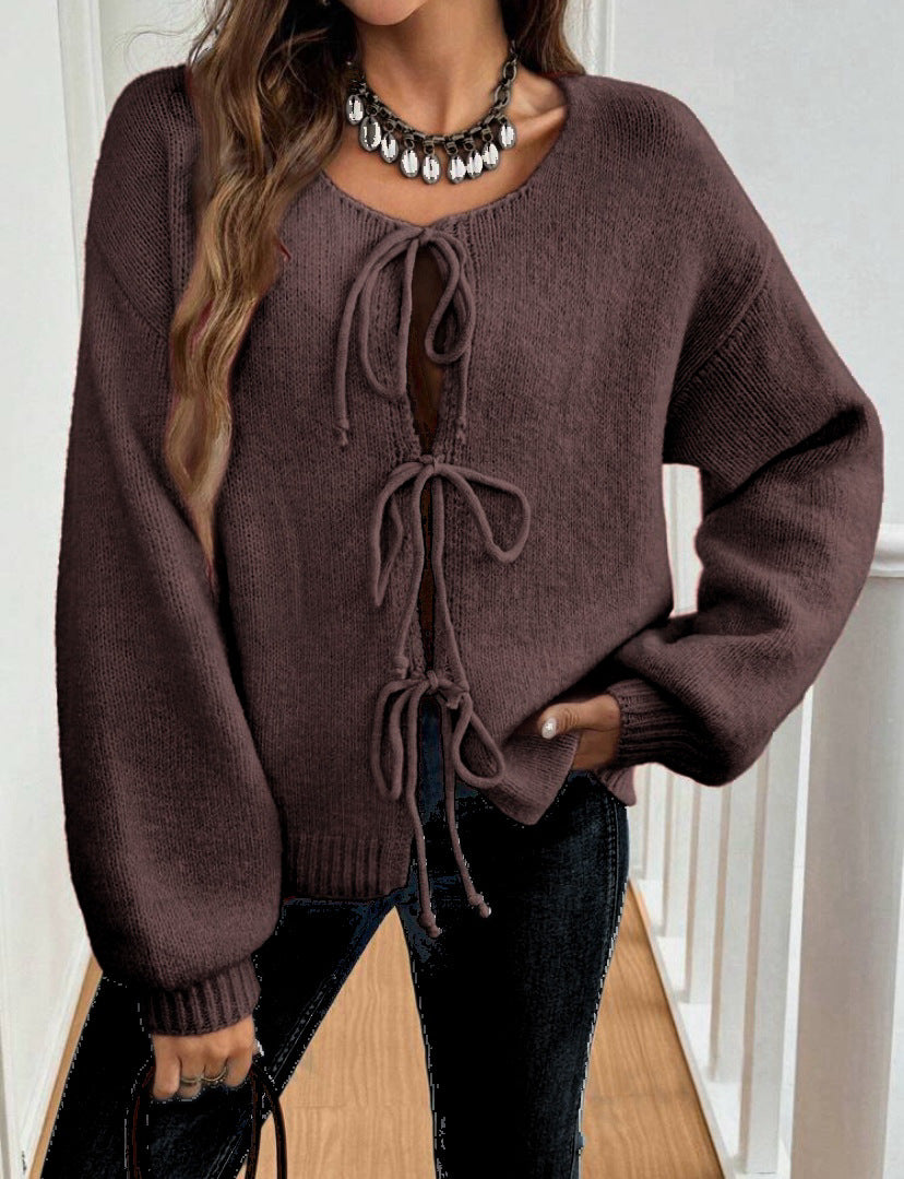 Amara Lace Up Sweater
