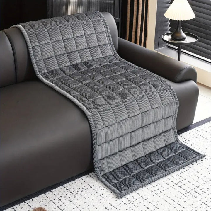 Quilted Couch Cover With Non-Slip Backing