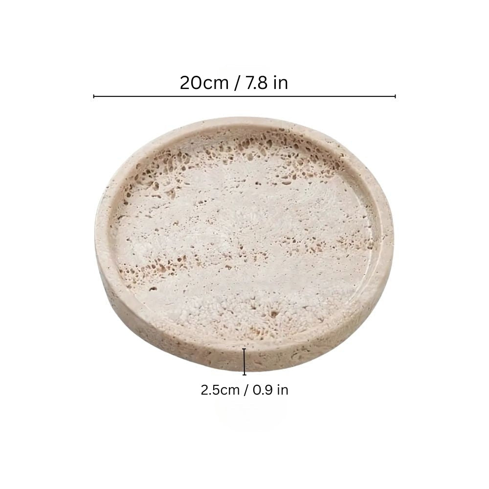 Minimalist Travertine Stone Tray With Smooth Surface