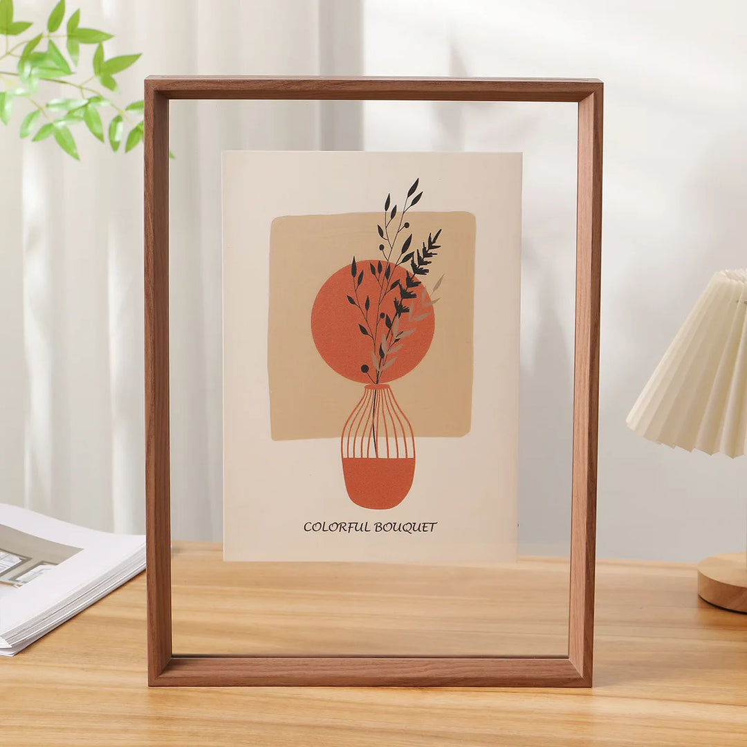 Minimalist Double-Sided Acrylic Photo Frame With Wooden Frame – Hudson ...