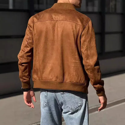 Marc Romano Suede Bomber Jacket