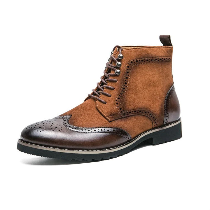 Split Leather Brogues Boots