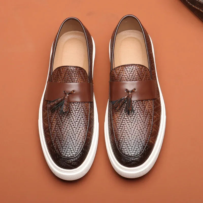 Marco Leather Weave Loafers