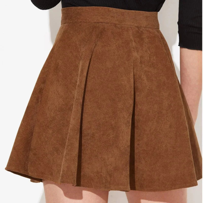 Autumn A-Line Corduroy Skirt