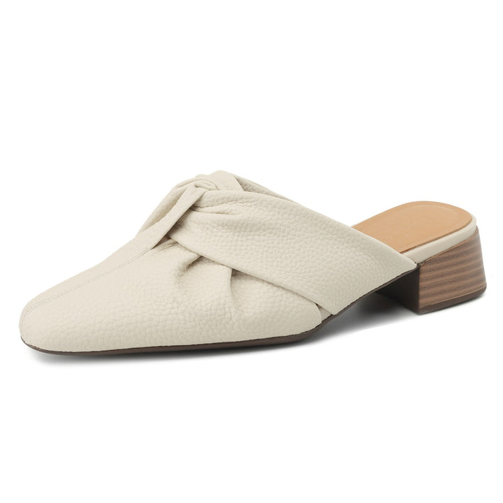 Bow-Knot Leather Mules