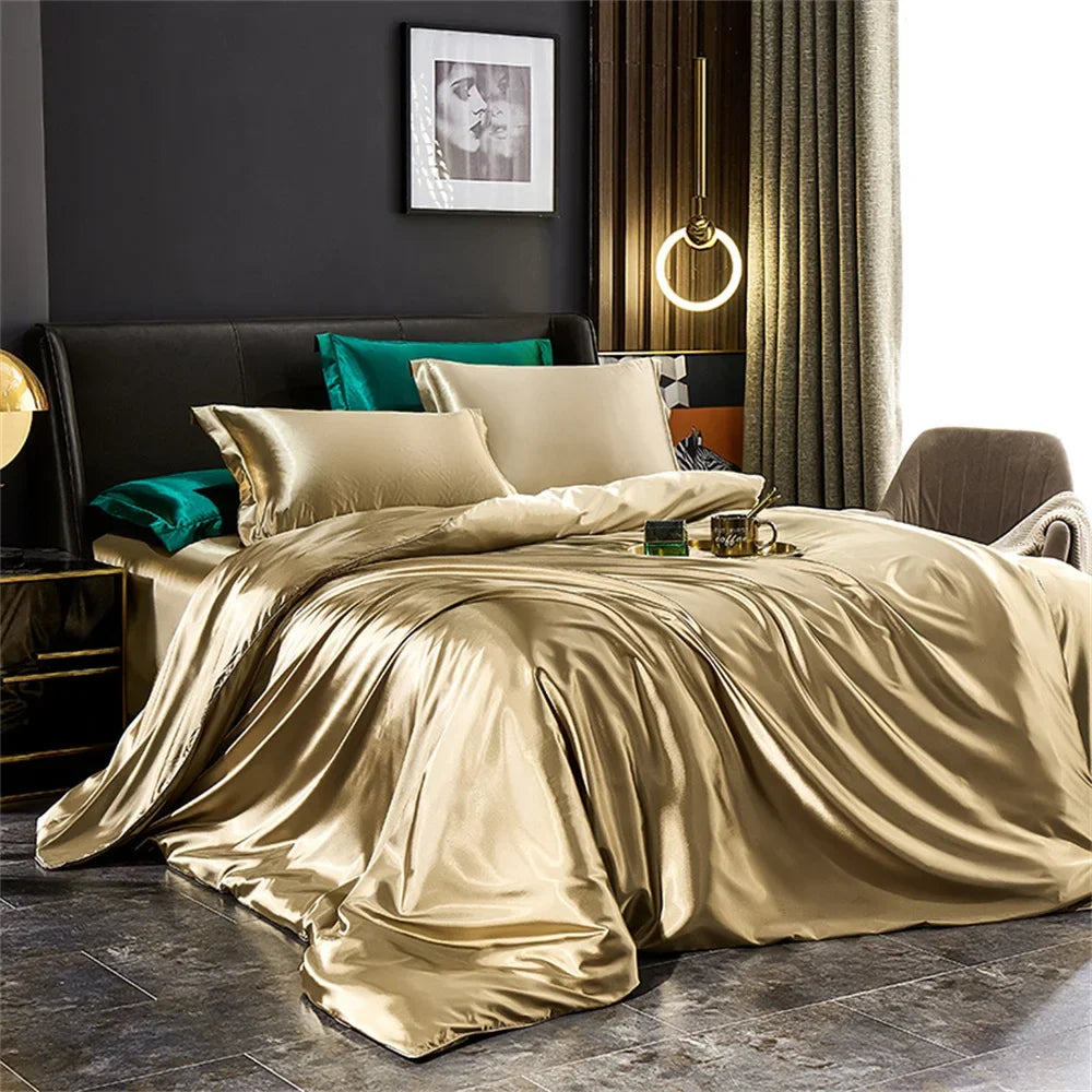 Luxury Silk Bedding Set With Satin Finish