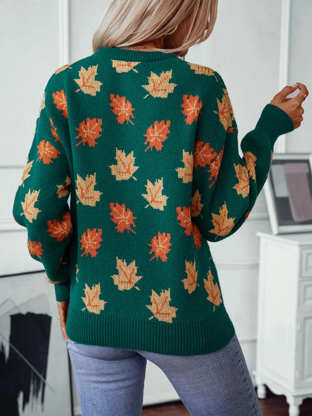 Autumn Leaves Knitted Pullover