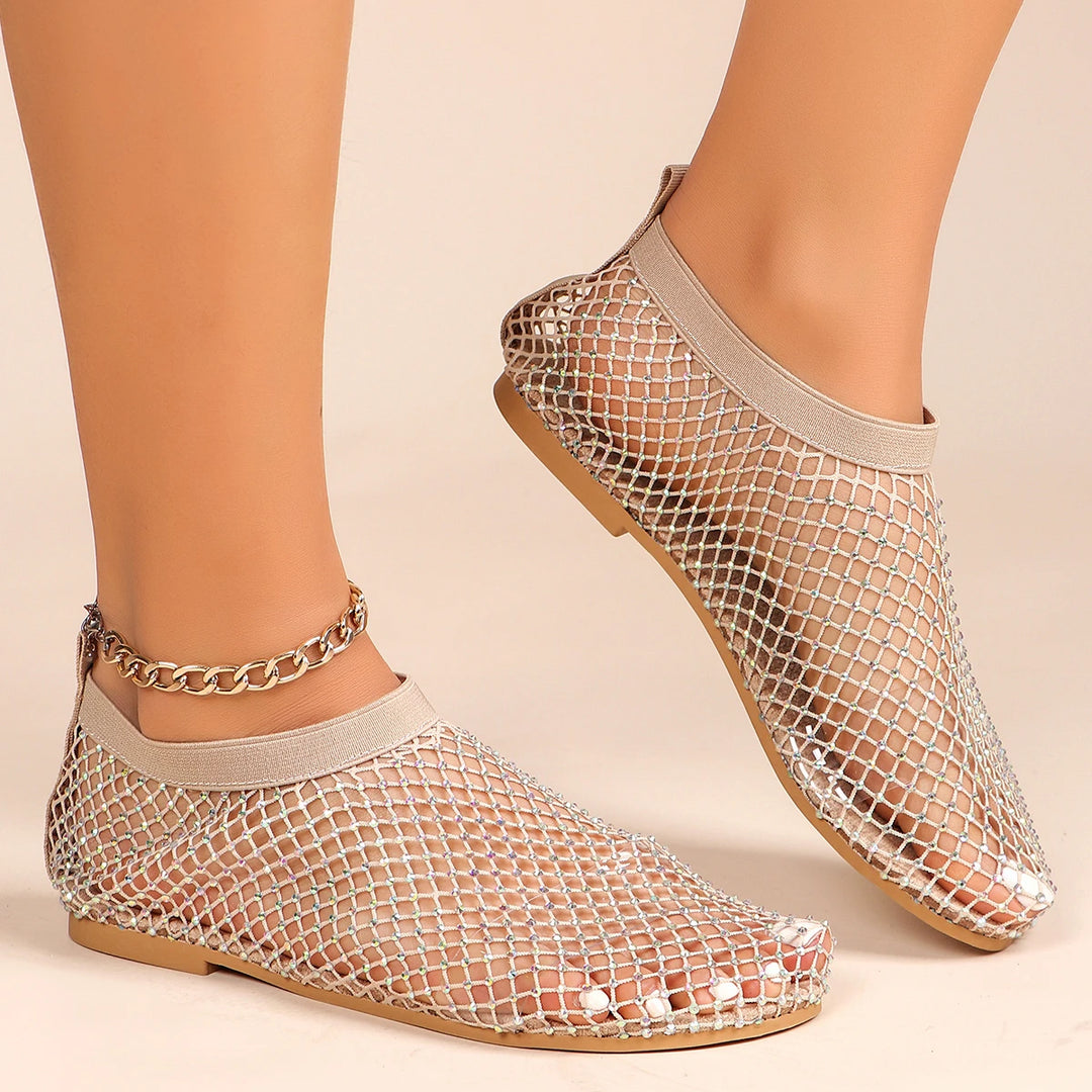 Rosé - Diamond Mesh Flats