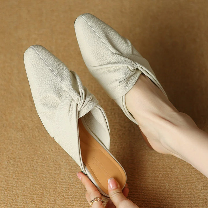 Bow-Knot Leather Mules