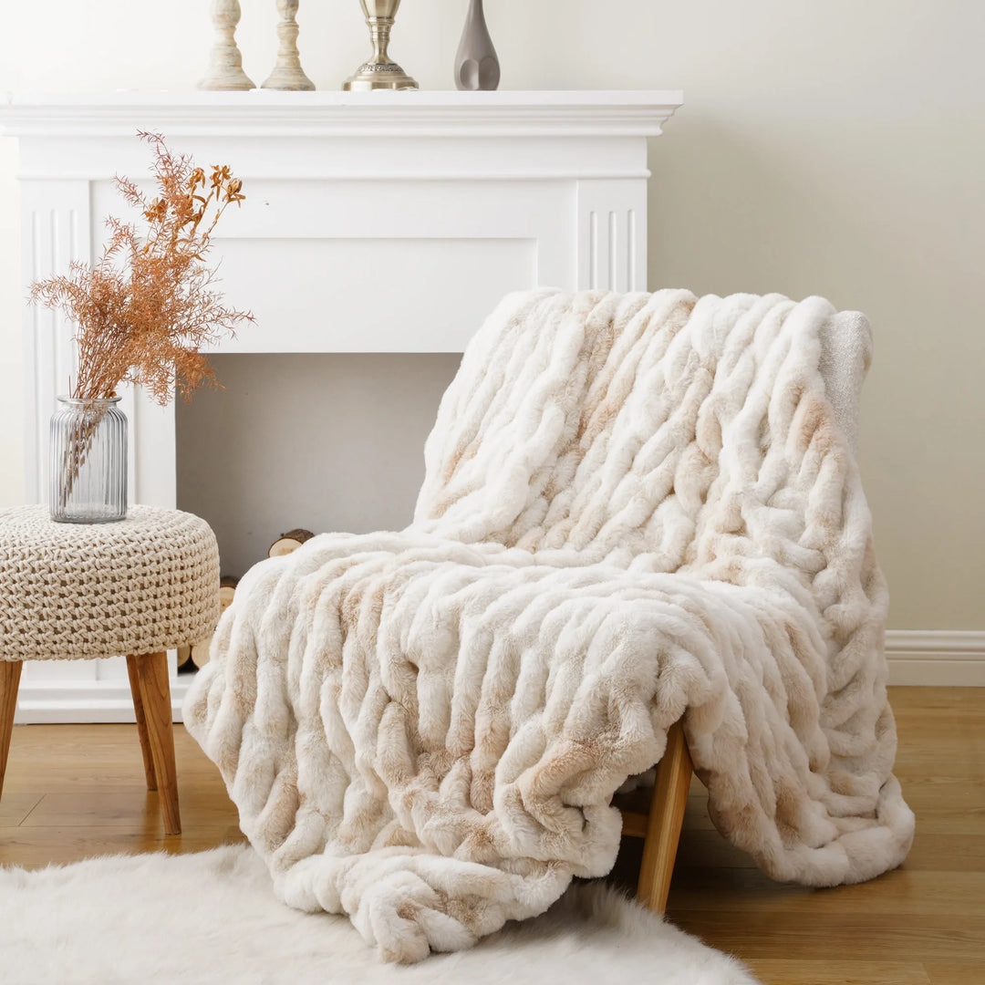 Versailles Faux Rabbit Fur Blanket