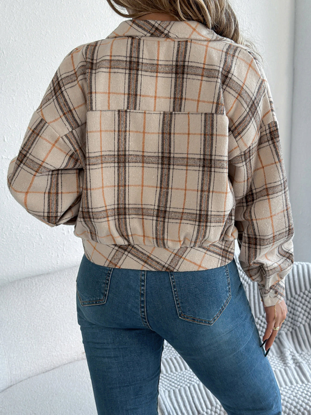 Cropped Plaid Jacket