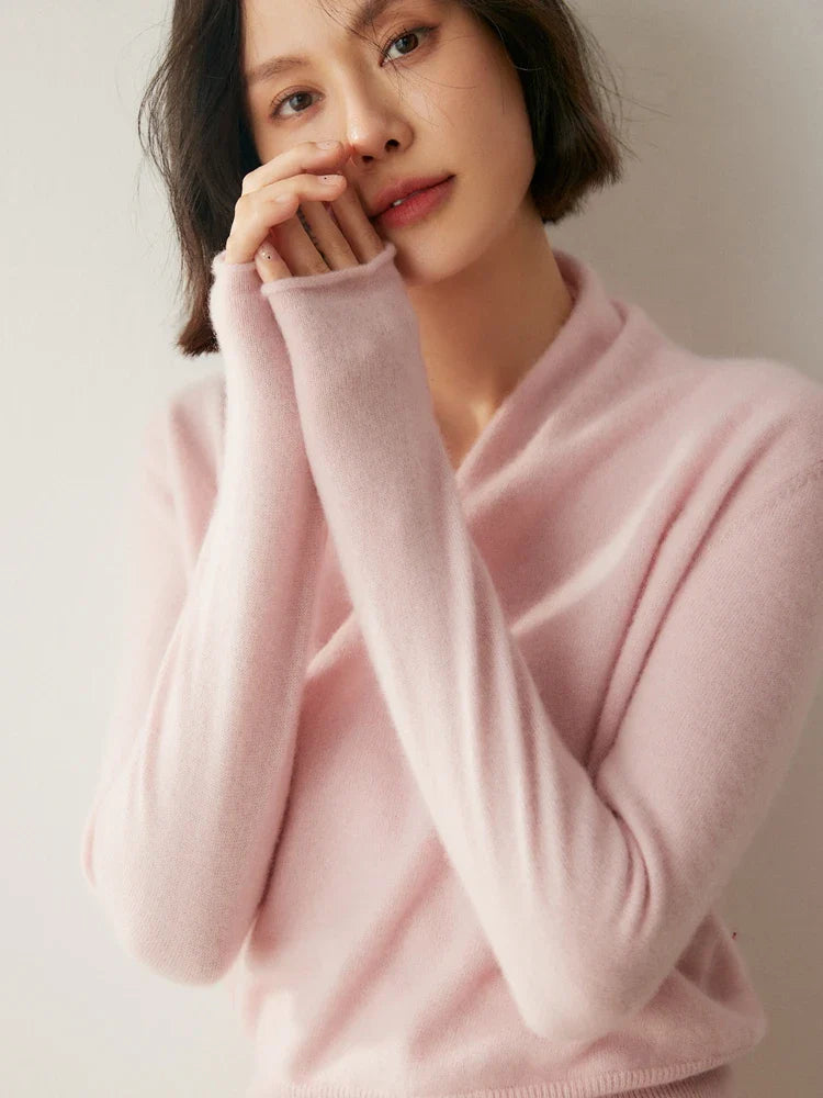 Isla Wool Wrap Sweater | V-Neck Long Sleeve Sweater