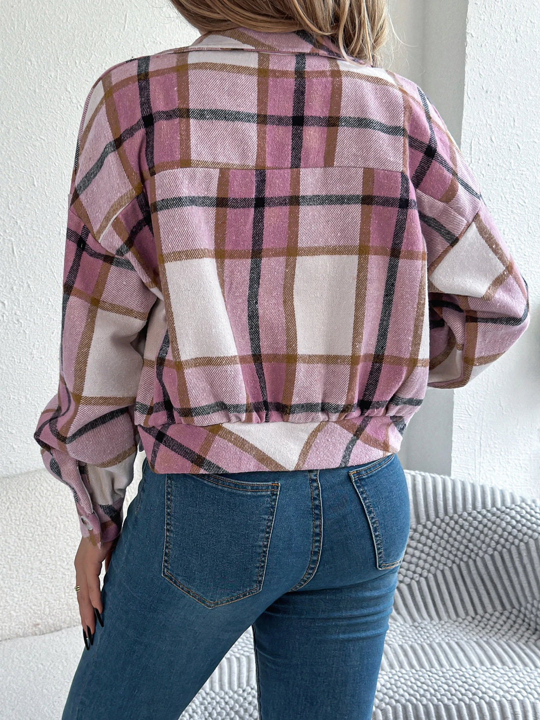 Cropped Plaid Jacket