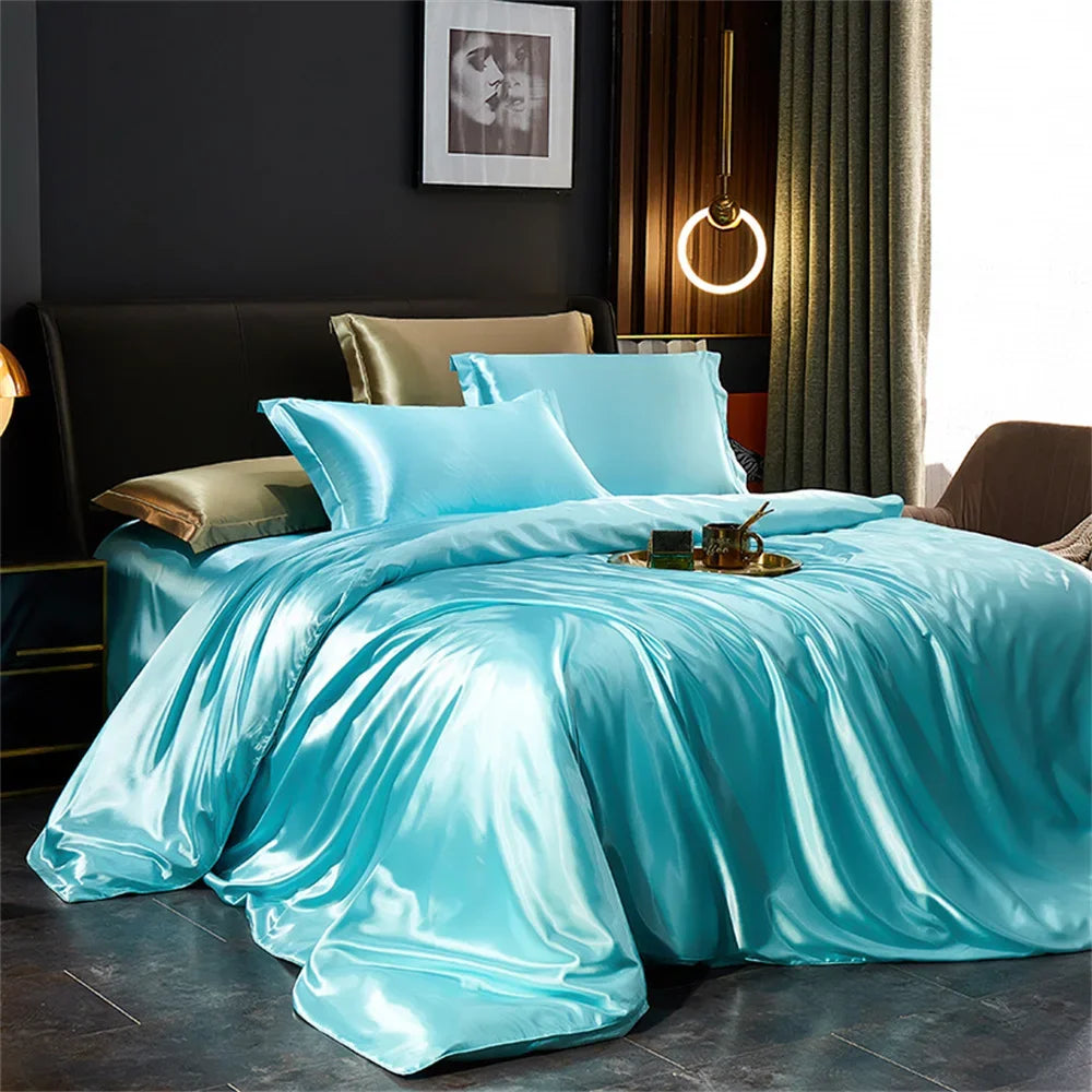 Luxury Silk Bedding Set With Satin Finish