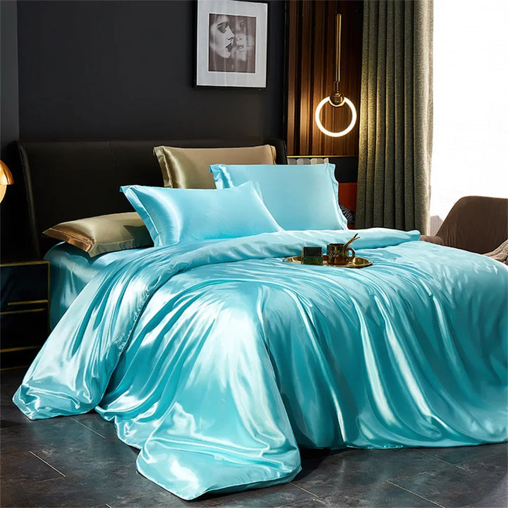 Luxury Silk Bedding Set With Satin Finish