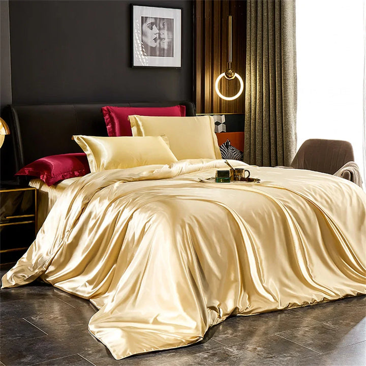 Luxury Silk Bedding Set With Satin Finish