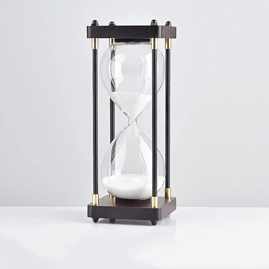 Wood and Glass Hourglass With Gold Accents – Hudson & Mark