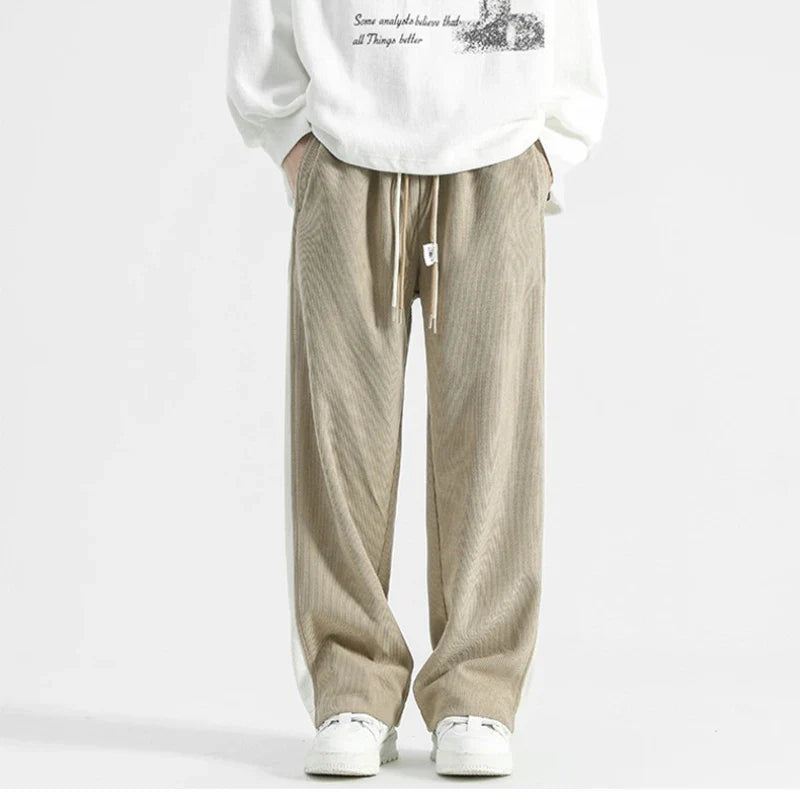 James Relaxed Fit Corduroy Track Pants | Side Stripe Drawstring Waist Corduroy Track Pants