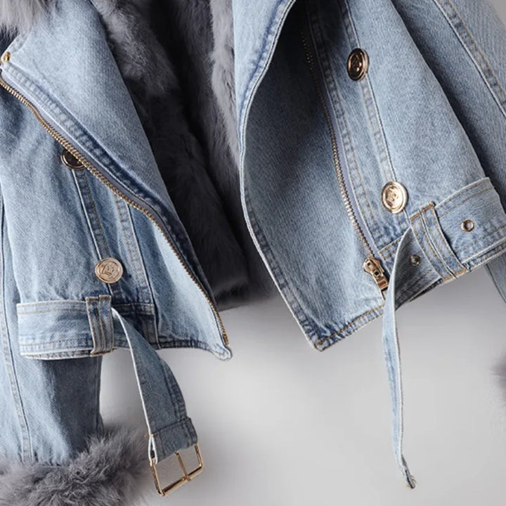 Moreau Fur Collar Denim Jacket