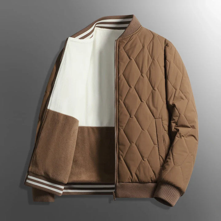 Oliver Quilted Bomber Jacket | Reversible Zip-Up Hip-Length Bomber Jacket