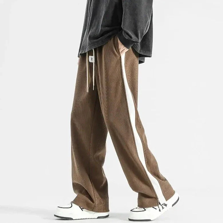 James Relaxed Fit Corduroy Track Pants | Side Stripe Drawstring Waist Corduroy Track Pants