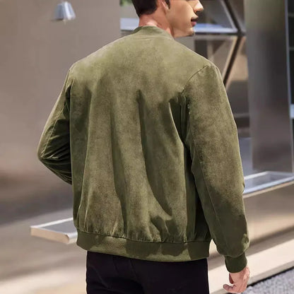 Marc Romano Suede Bomber Jacket