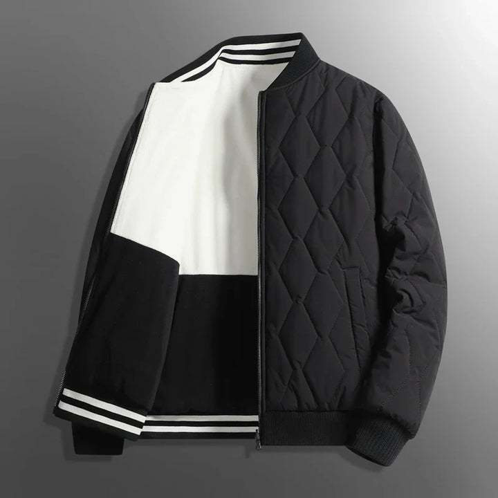 Oliver Quilted Bomber Jacket | Reversible Zip-Up Hip-Length Bomber Jacket