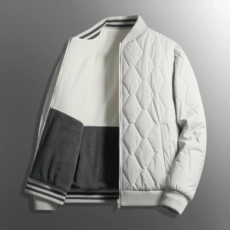 Oliver Quilted Bomber Jacket | Reversible Zip-Up Hip-Length Bomber Jacket