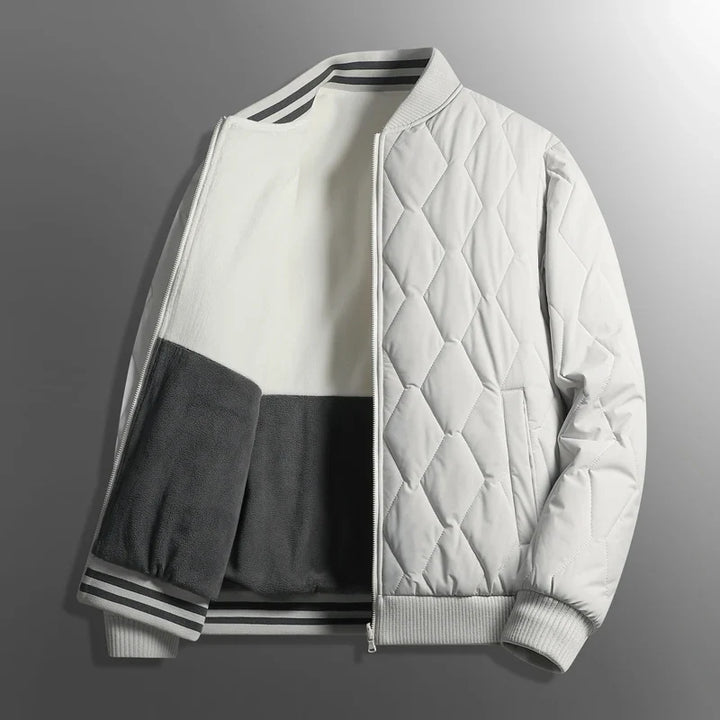 Oliver Quilted Bomber Jacket | Reversible Zip-Up Hip-Length Bomber Jacket