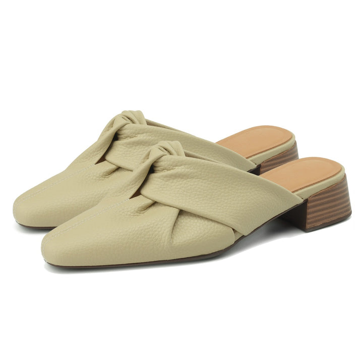 Bow-Knot Leather Mules